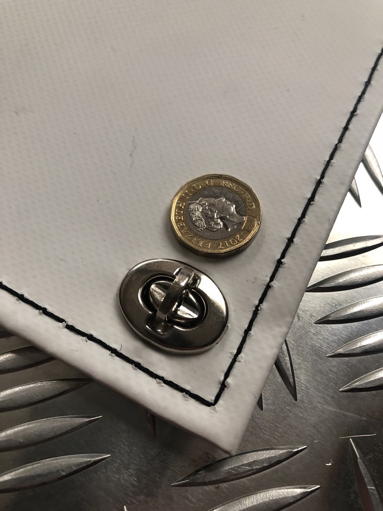 CLEAR & WHITE HEAT LOSS WORKSHOP CURTAINS TURN BUTTONS & HOOK AND LOOP!