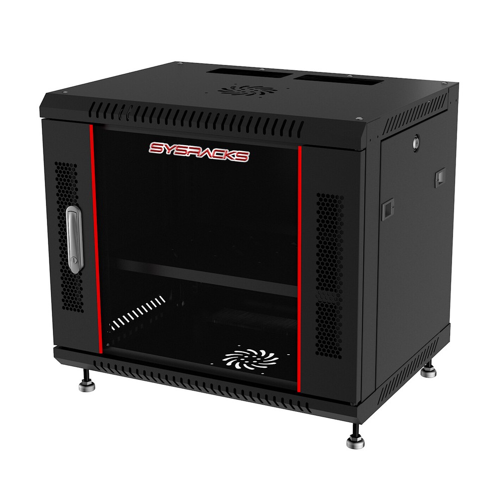 9U 24" Deep Wall Mount IT Network Server Rack Cabinet Enclosure. Free Accessory