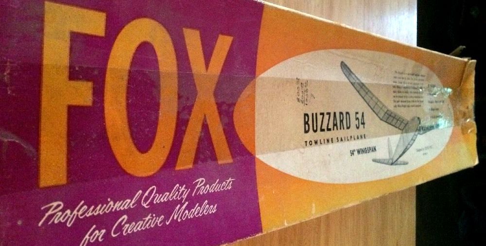 Duke Fox BUZZARD 54 TOW-LINE GLIDER PLAN + RIB PATTERNS for 54" Span Sailplane