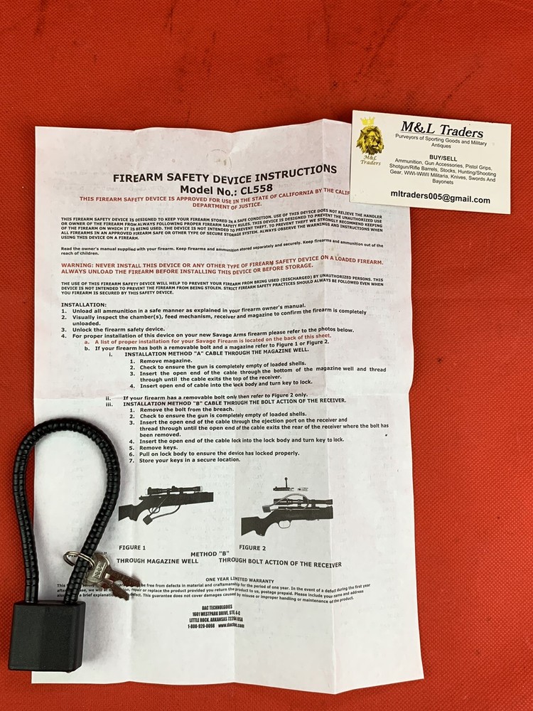 Savage Brand Gun Cable Lock