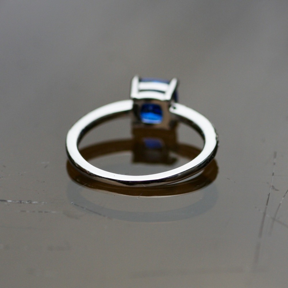 Lab Made Sapphire Ring Solid Sterling Silver 925 , September birthstone Canada