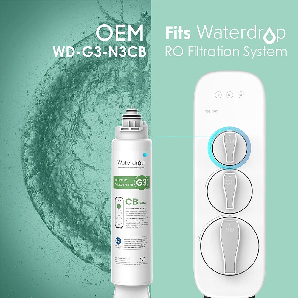 WD-G3-N3CB Filter, 1-year Lifetime, Replacement for WD-G3 Reverse Osmosis System