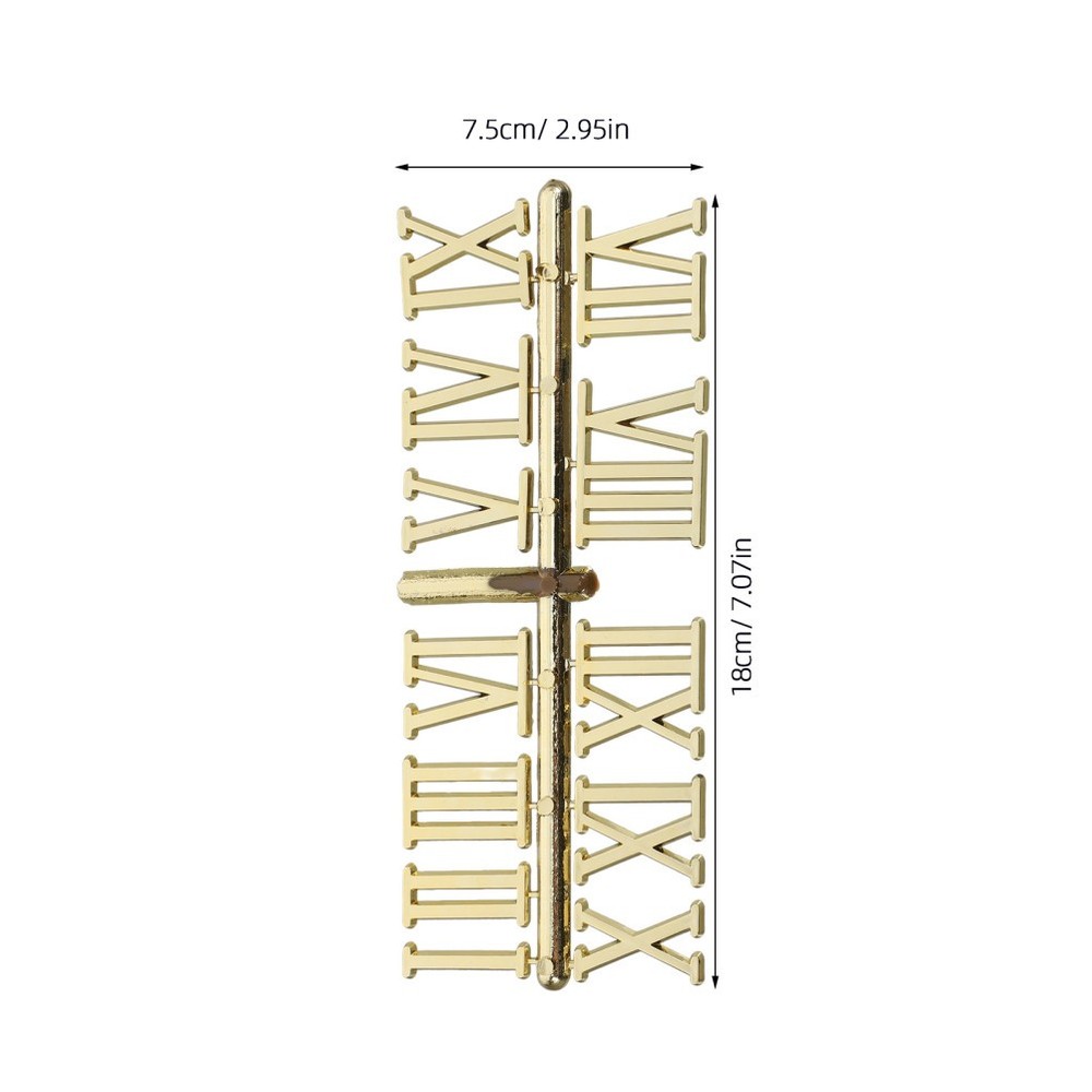 3 Sets Electroplated Clock Numerals Accessories Parts Replacement