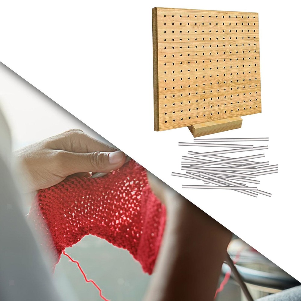 Crochet Blocking Board Hole Board Bamboo 8" and Pins Blocking Board for Knitting