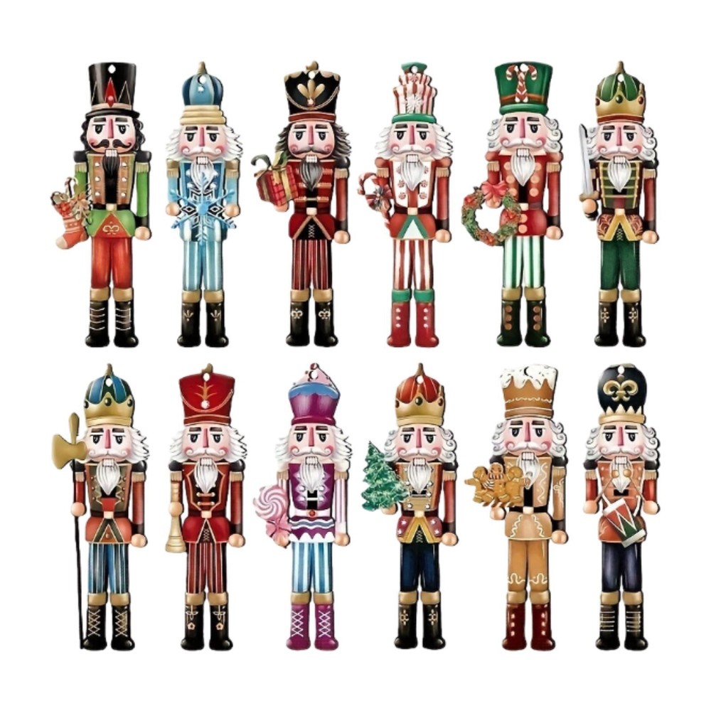 12 Pieces Nutcracker Figurines Home Decor Christmas Decor Sculpture Crafts