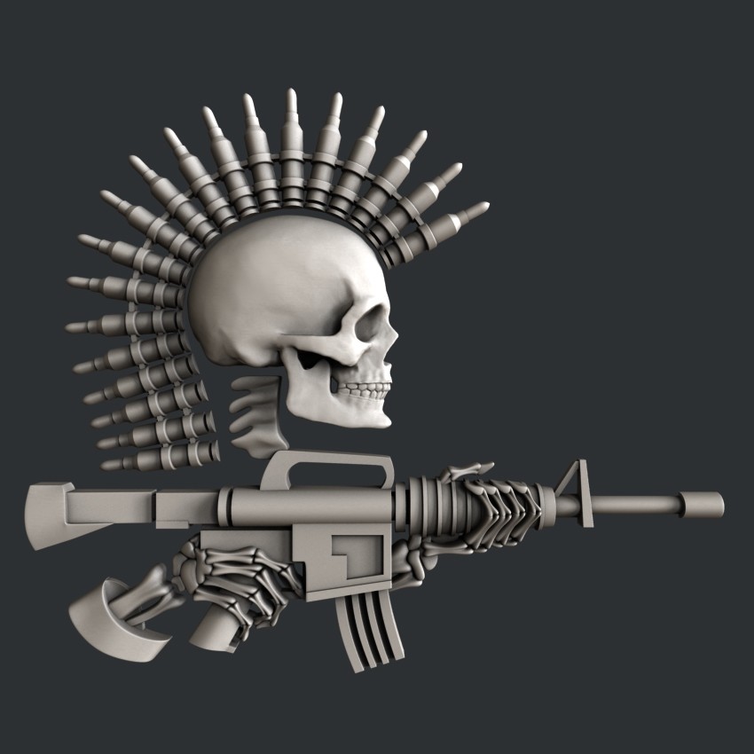 3d STL models for CNC, Artcam, Aspire, skull guns