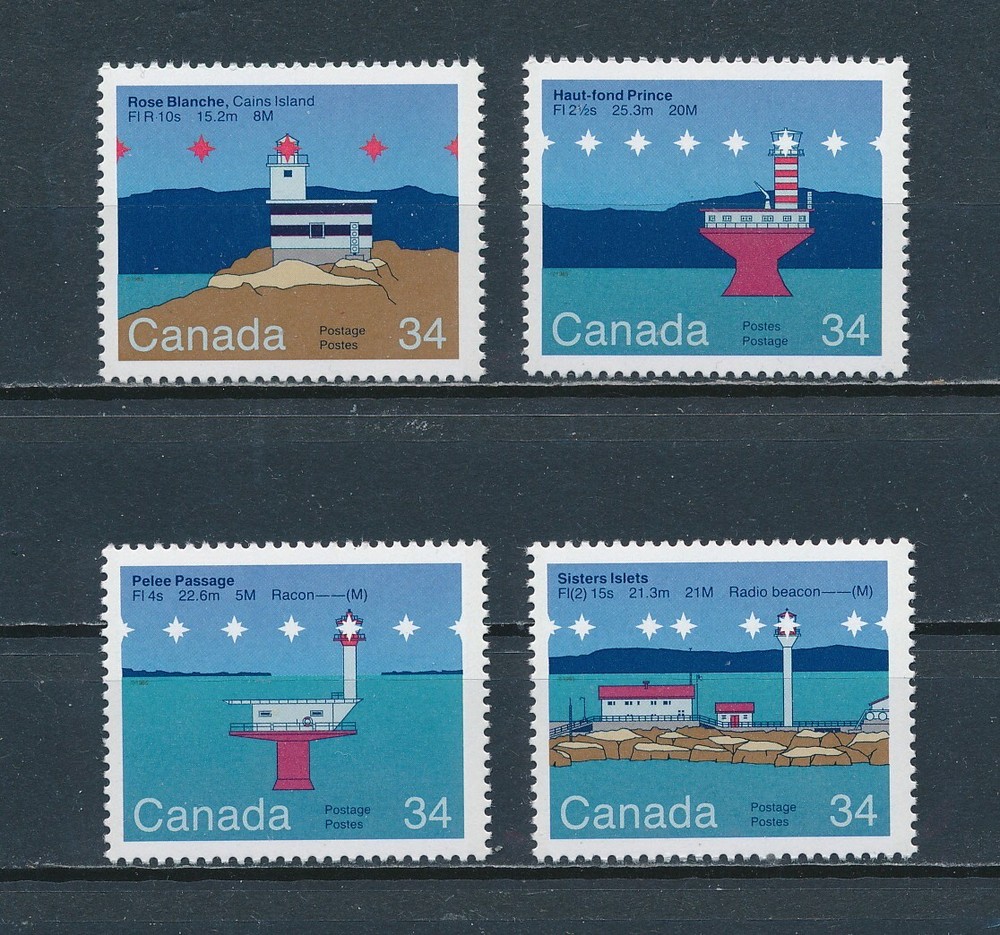 Canada   1063-6 MNH, Lighthouses, 1985