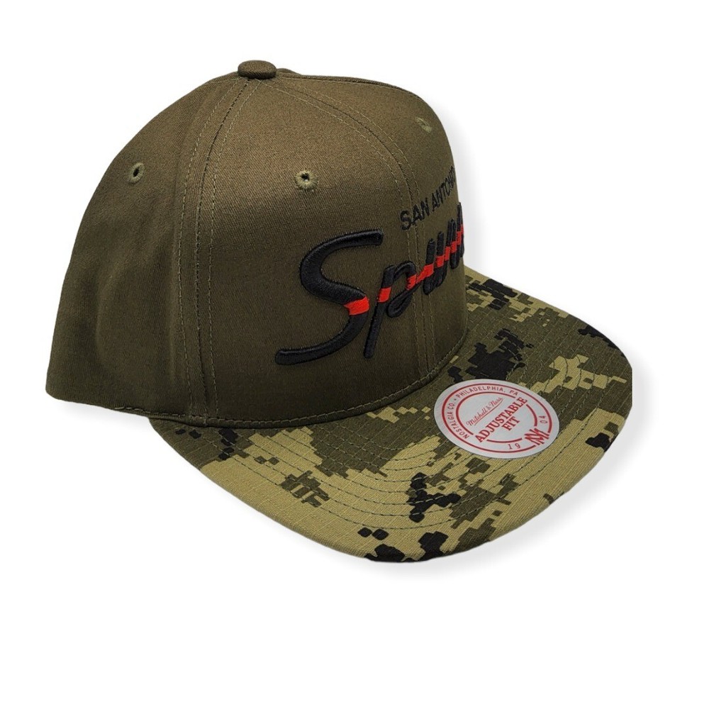 Mitchell & Ness San Antonio Spurs Power Olive Adjustable Snapback Hat Cap