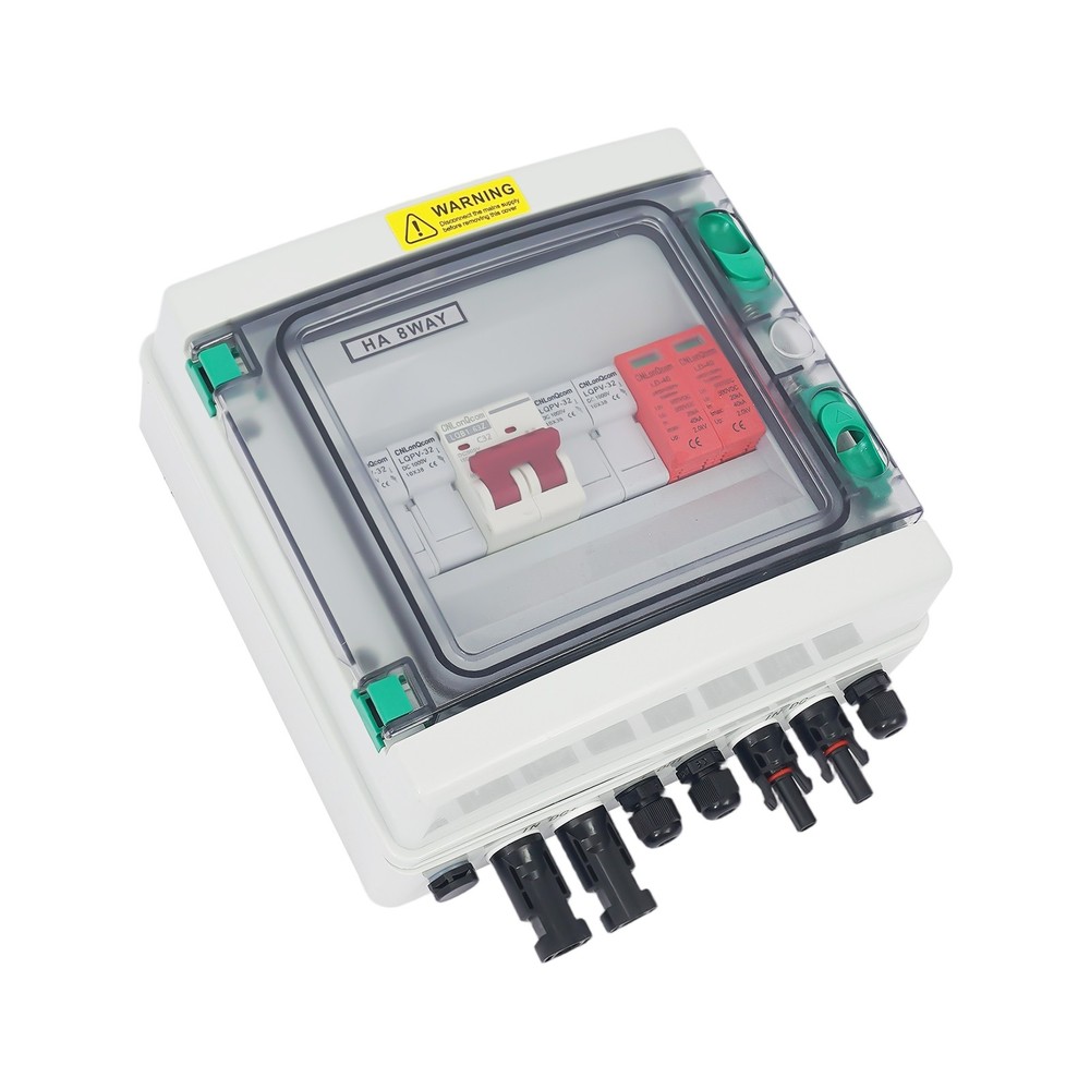 2 Strings Solar PV Combiner Box 32A Circuit Breaker For Solar Panel System DC