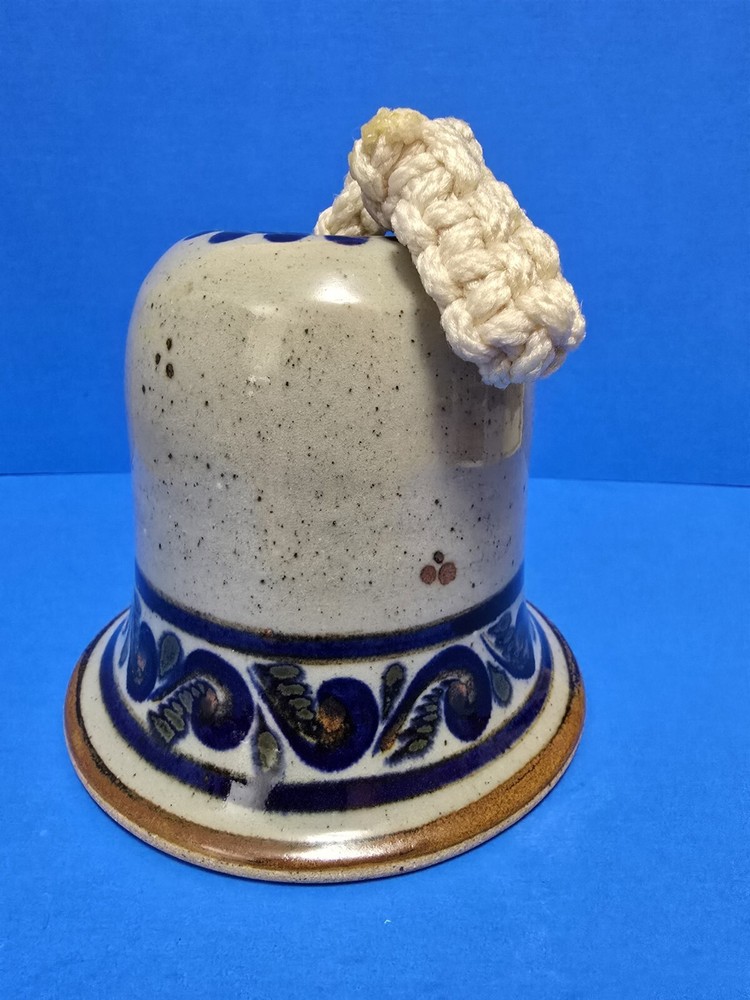 Stoneware Pottery Handcrafted Bell 5" Signed