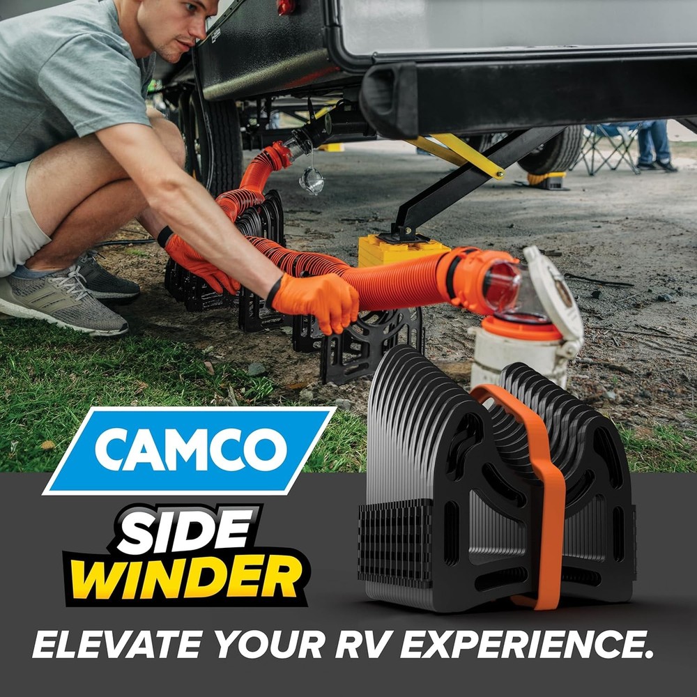 Sidewinder 15-Ft RV Sewer Hose Support - Flexible Telescoping Design for Avoidin