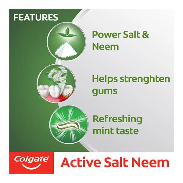 Colgate Active Salt Neem Toothpaste for teeth whitening & deep cleans 100 gm