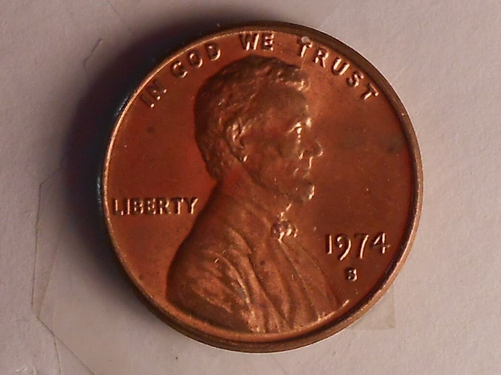 1974 s Lincoln cent with multiple errors