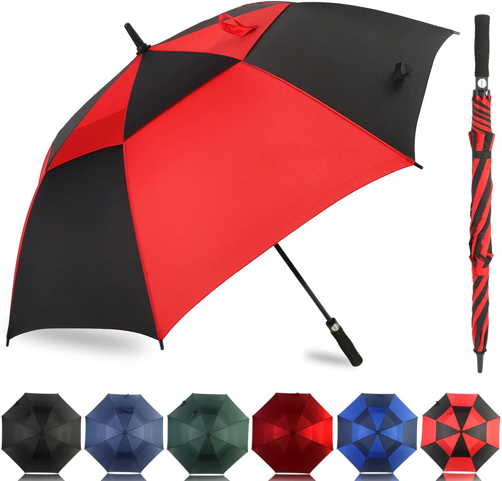 Automatic Open Golf Umbrella 54/62/68/72 Inch Extra Large Windproof Vented Doubl