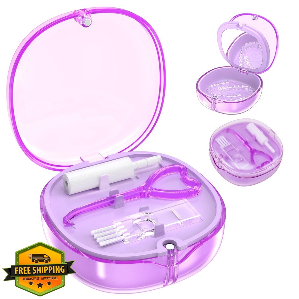 Retainer Container Case with Mirror Aligner Holder Mouthguard