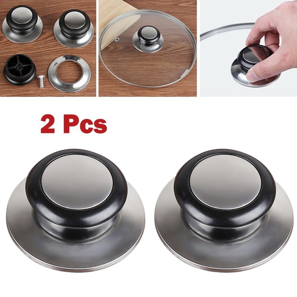 Lid Knobs Cap With Screws Kitchen Tools Replacement 2pcs Cookware Handgrip