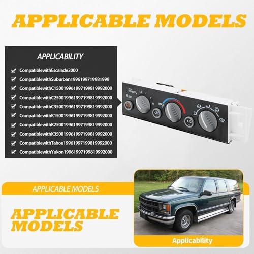 599-006 Heater A/C Climate Control Module Panel Compatible with Escalade 2000
