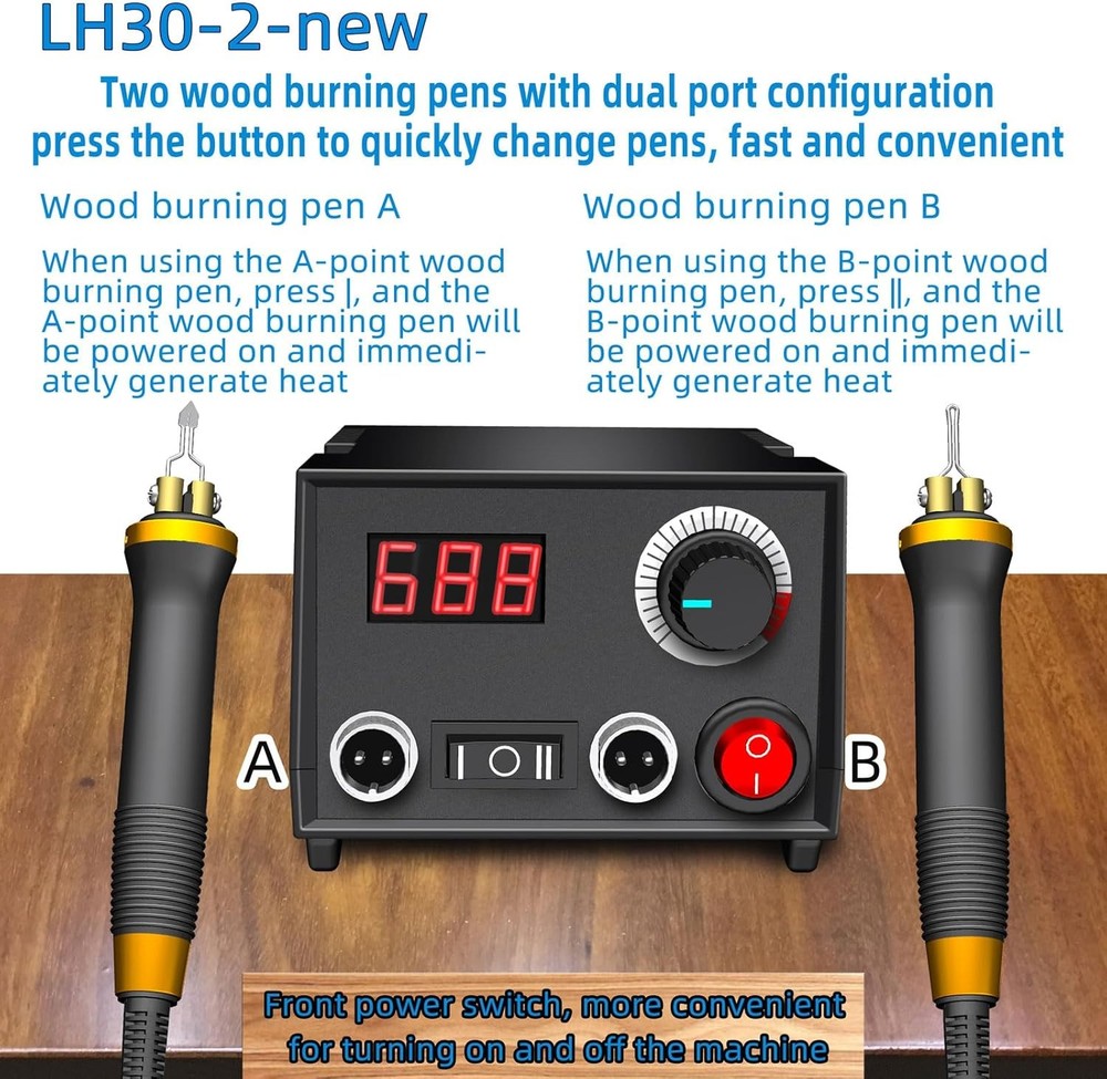 Wood Burning Kit Adjustable Temperature Pyrography Pen Tool Set for Crafts