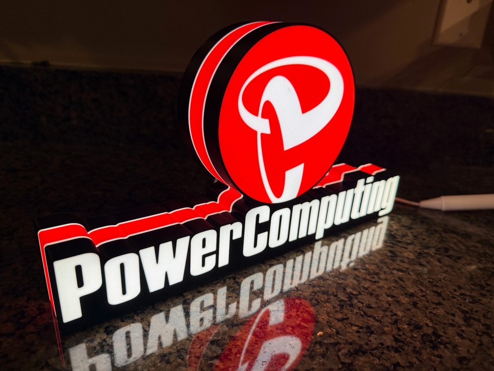 Power Computing Inspired LED Sign 12" - Light Retro Computer Vintage Wall Deco