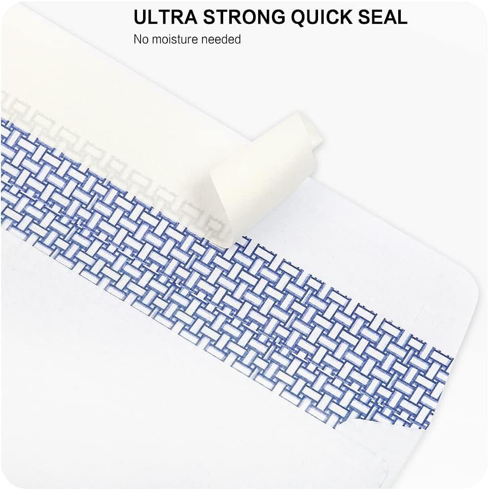 #10 Security Envelopes 1000 Pack Self Seal Windowless 24lb White