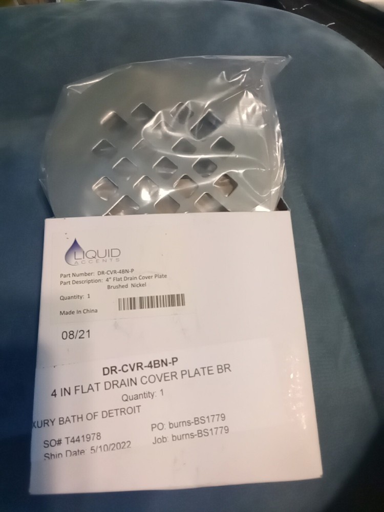 Shower Base Drain Assembly 2" Liquid-Accents brass replacement Chrome Top Plate