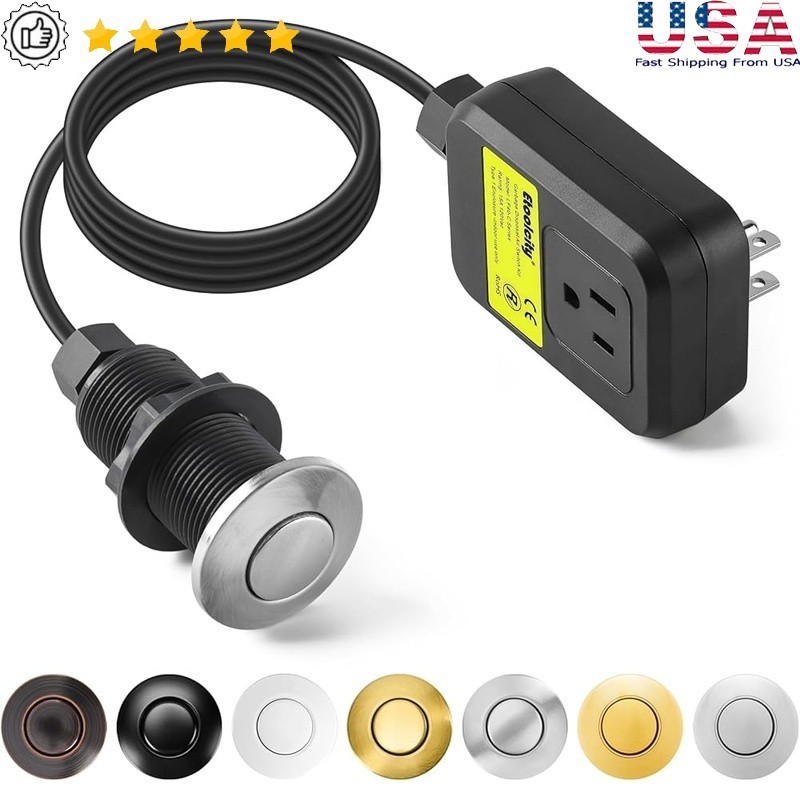 Stainless Steel Air Switch Ultra Thin Easy Install Garbage Disposal Power Module