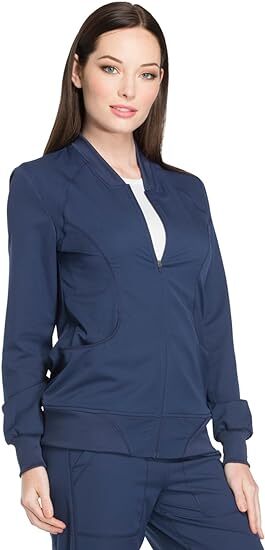 Navy Dickies Scrubs Dynamix Zip Front Warm Up Jacket DK330 NAV