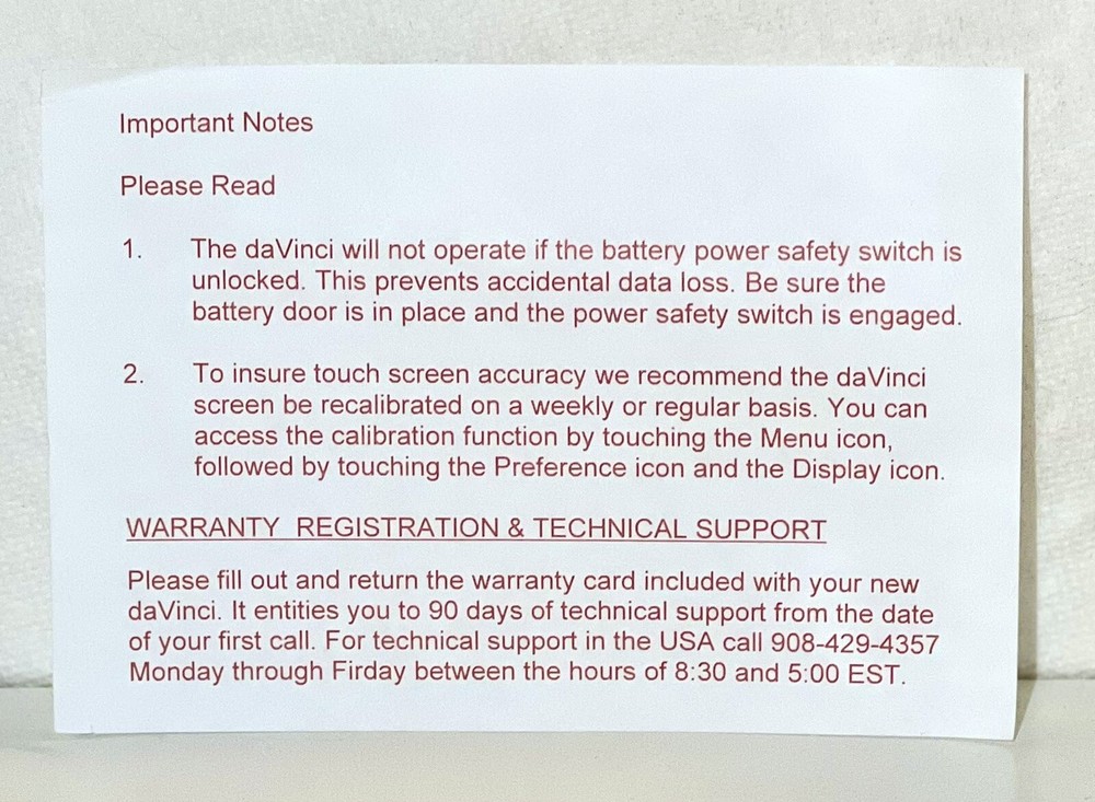 Royal DaVinci DV3 Accessories