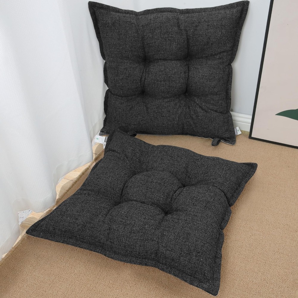 SINSOSSO Large Floor Pillows 22", Thickened Bite-Size Memory Foam Square Non-...