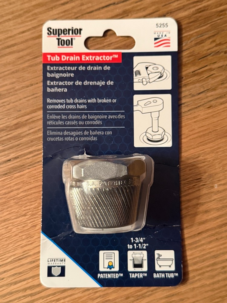 Superior Tool Tub Drain Extractor P/N 5255