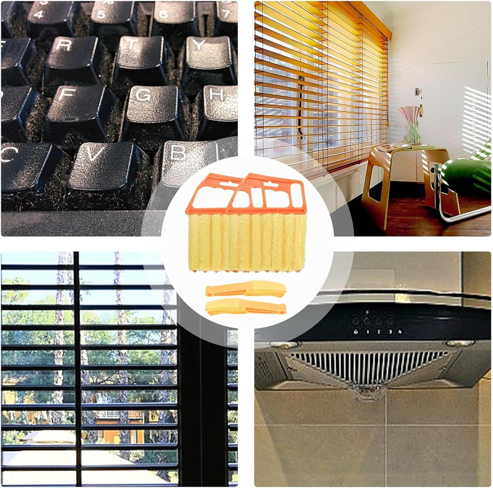 4pcs Window Venetian Blind Cleaner Duster Tool, Include 2pcs 7 Finger Blind