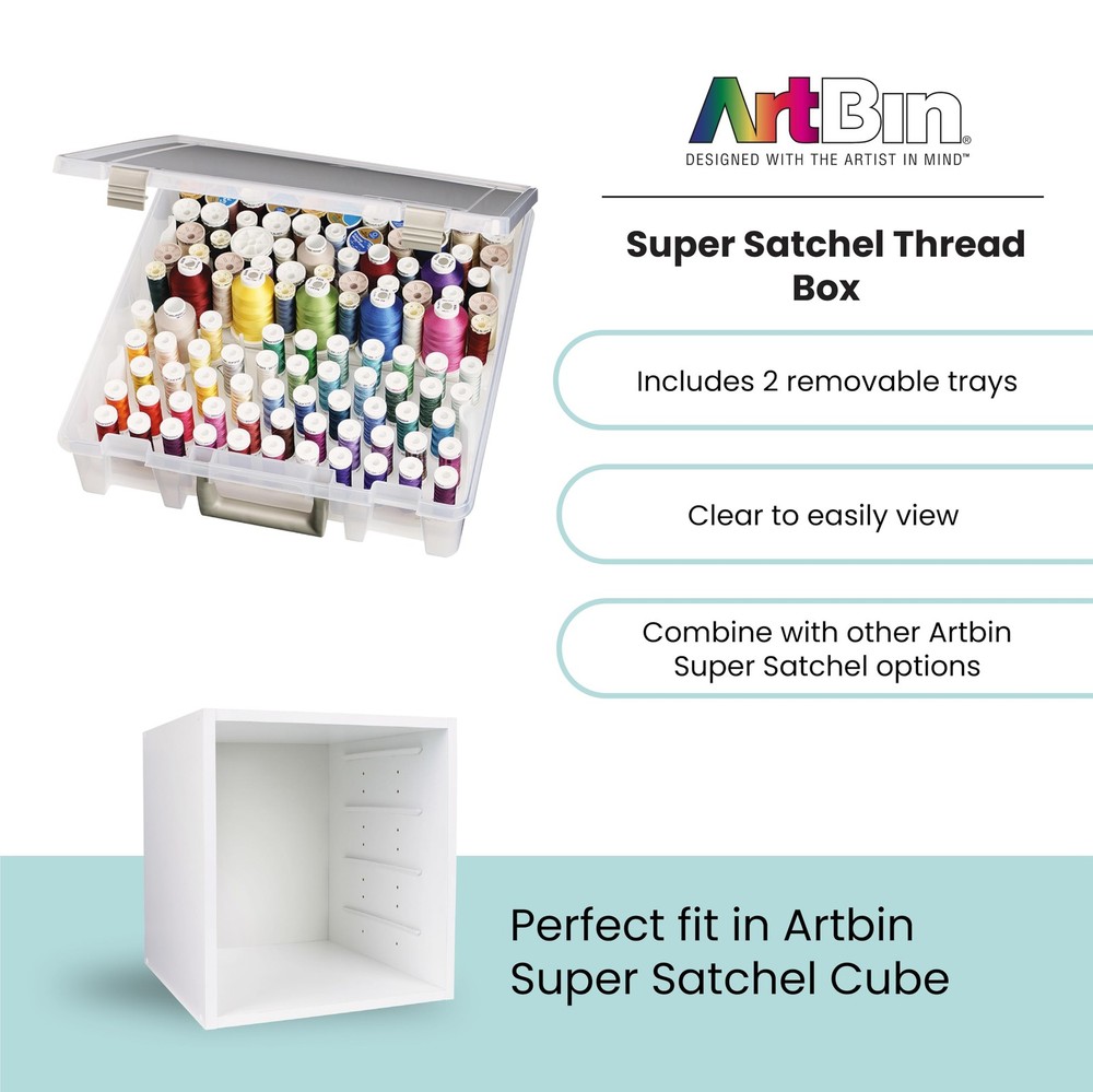 Super Satchel Thread Box - Versatile Thread Storage for Sewing, Embroidery, a...