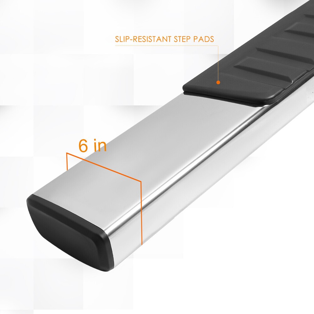 For 07-19 Silverado/Sierra Regular Cab 6"Side Step Nerf Bar Running Board Chrome