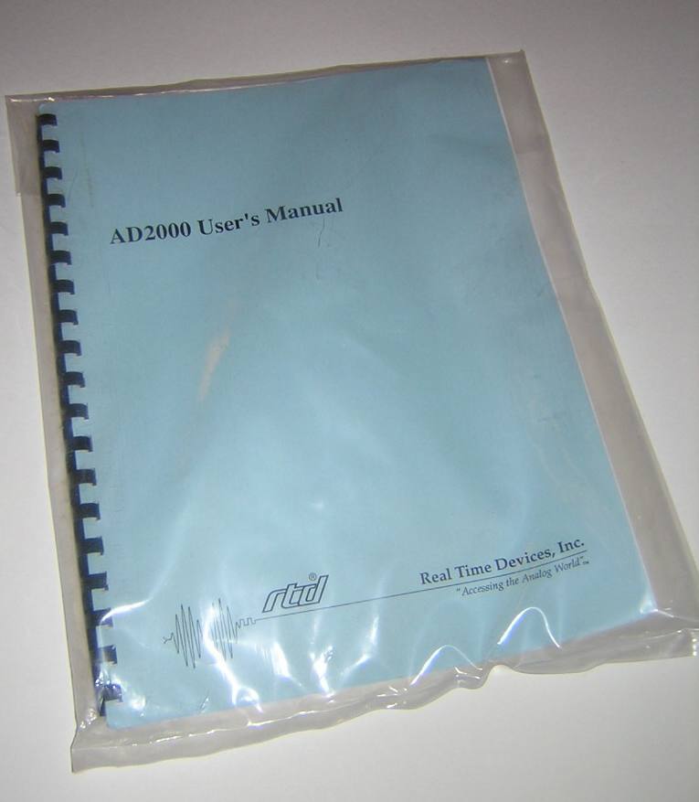 Real Time Devices RTD AD2000 Data Acquisition Adapter ISA User Manual & Software