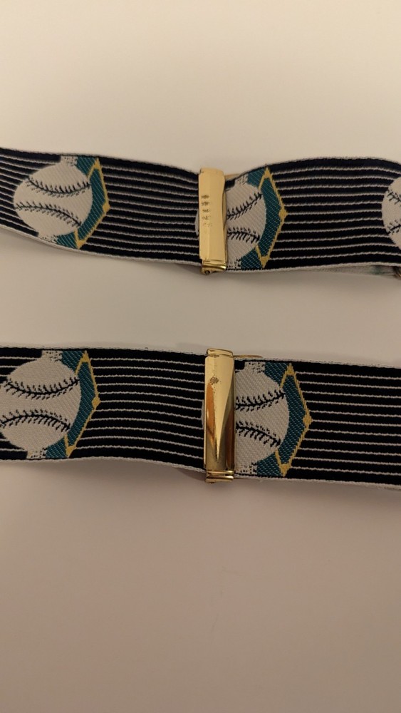 Lands End Suspenders W/ Baseball Pattern