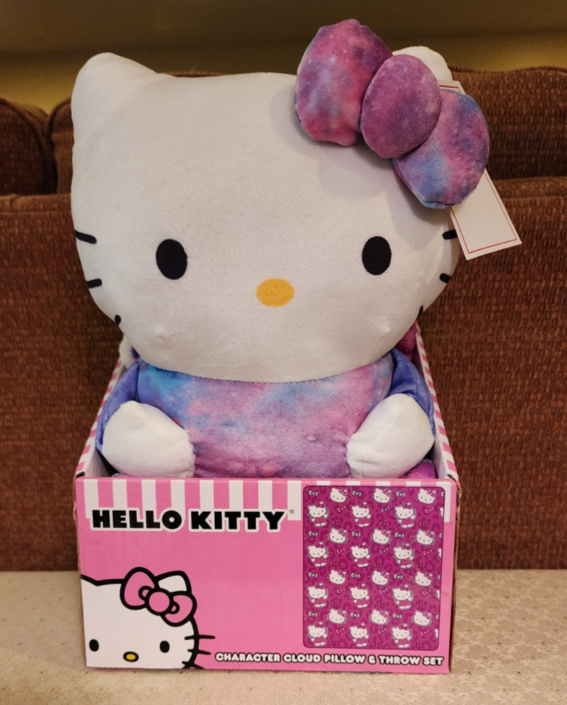 Hello Kitty Plush Character Cloud Pillow & Throw Set NEW IN PACKAGE