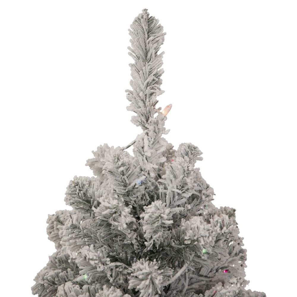 Northlight 3' Medium Flocked Madison Pine Artificial Christmas Tree Multi Lights
