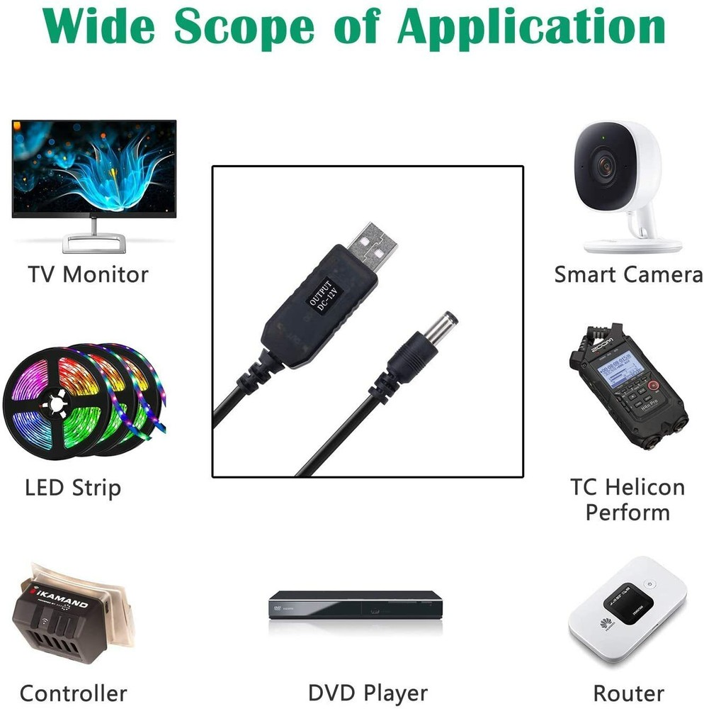 USB Power Boost Line DC 5V To DC 12V Step UP Module USB Converter Adapter Cable