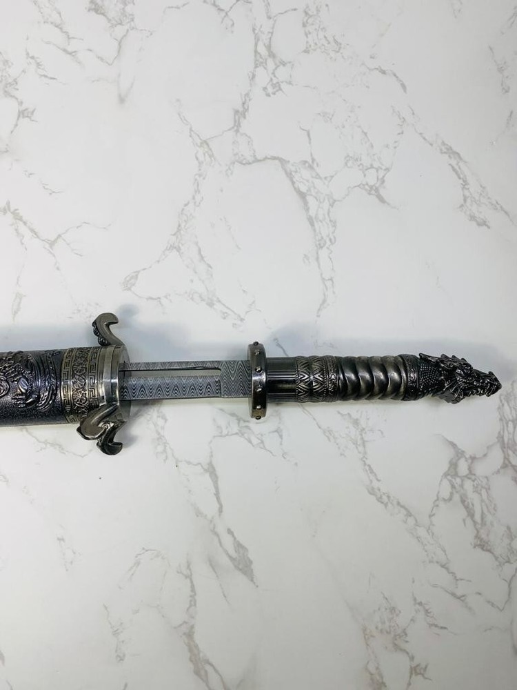 Metallic Twin Dragon Scroll Daggers