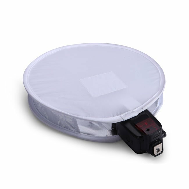 Universal 31cm Round Flash Diffuser Softbox With Grey White Black Card Balance