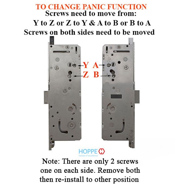 Hoppe HLS7 Lower Assembly, Active Swinghook 1-3/4" backset Hook @ 24.41" Left