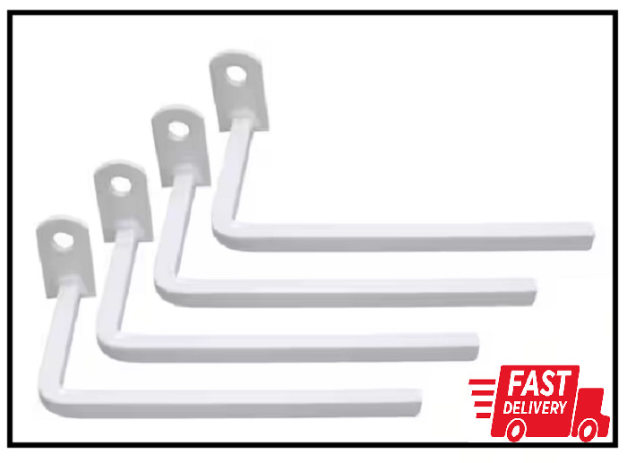 3 In. White Projection Brackets with Screws (4-Pack)
