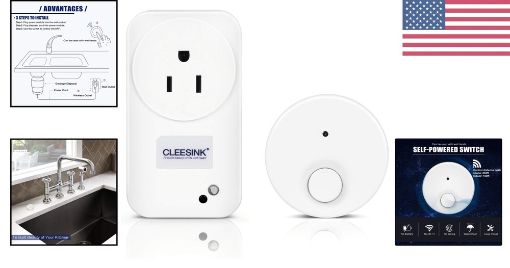 Easy Install Wireless Switch for Garbage Disposal – Battery-Free Remote Control
