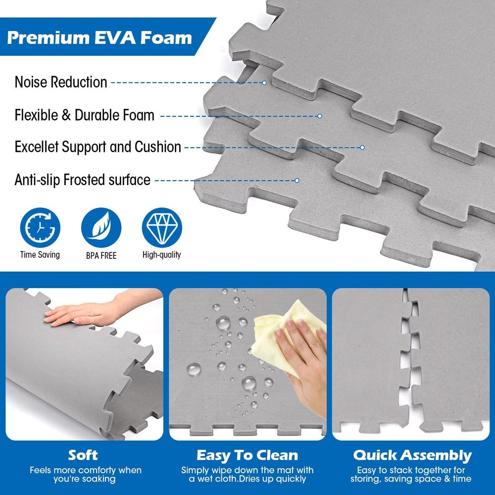 78 Inch Round Hot Tub Mat ExtraThick Interlocking Foam Pad Protector