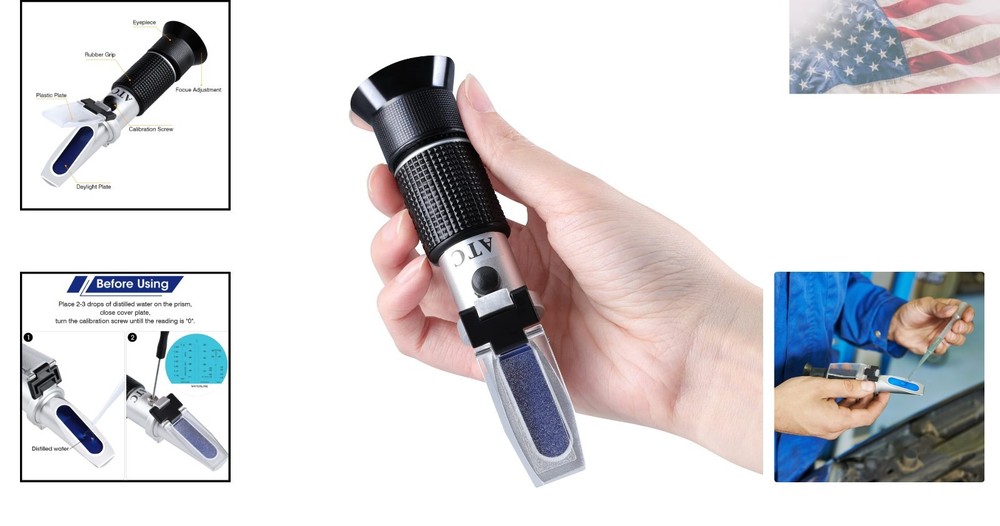 4-in-1 Antifreeze Refractometer with Digital Display for Precise Fluid Testing