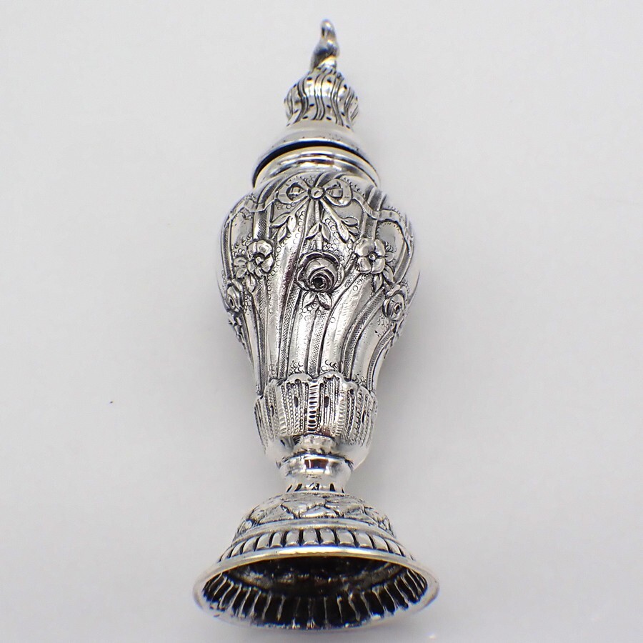 Ornate Shaker Dolphin Finial Sterling Silver