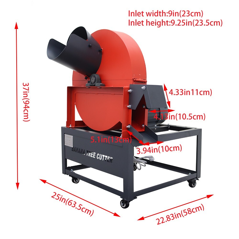Straw Roots Crusher 220V 600kg/h Farm Fruit Grinder Feed Processing Machine