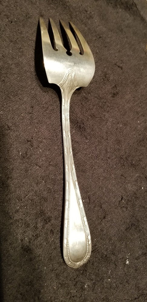 Heavy EMPIRE 1906 Antique COLD MEAT Fork Gorham Silverplate Monogram