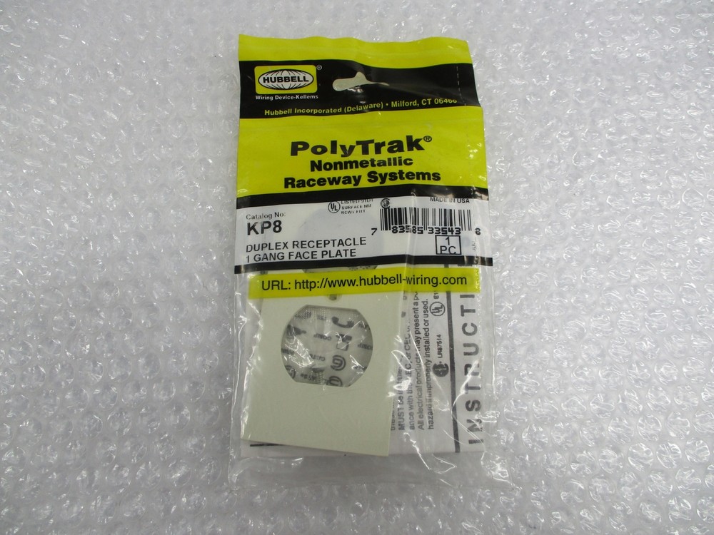 POLYTRAK KP8 RECEPTACLE FACE PLATE NSMP