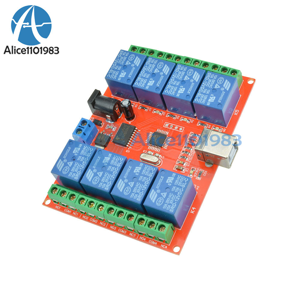 12V USB Relay 8 Channel Programmable Computer Control For Smart Home New